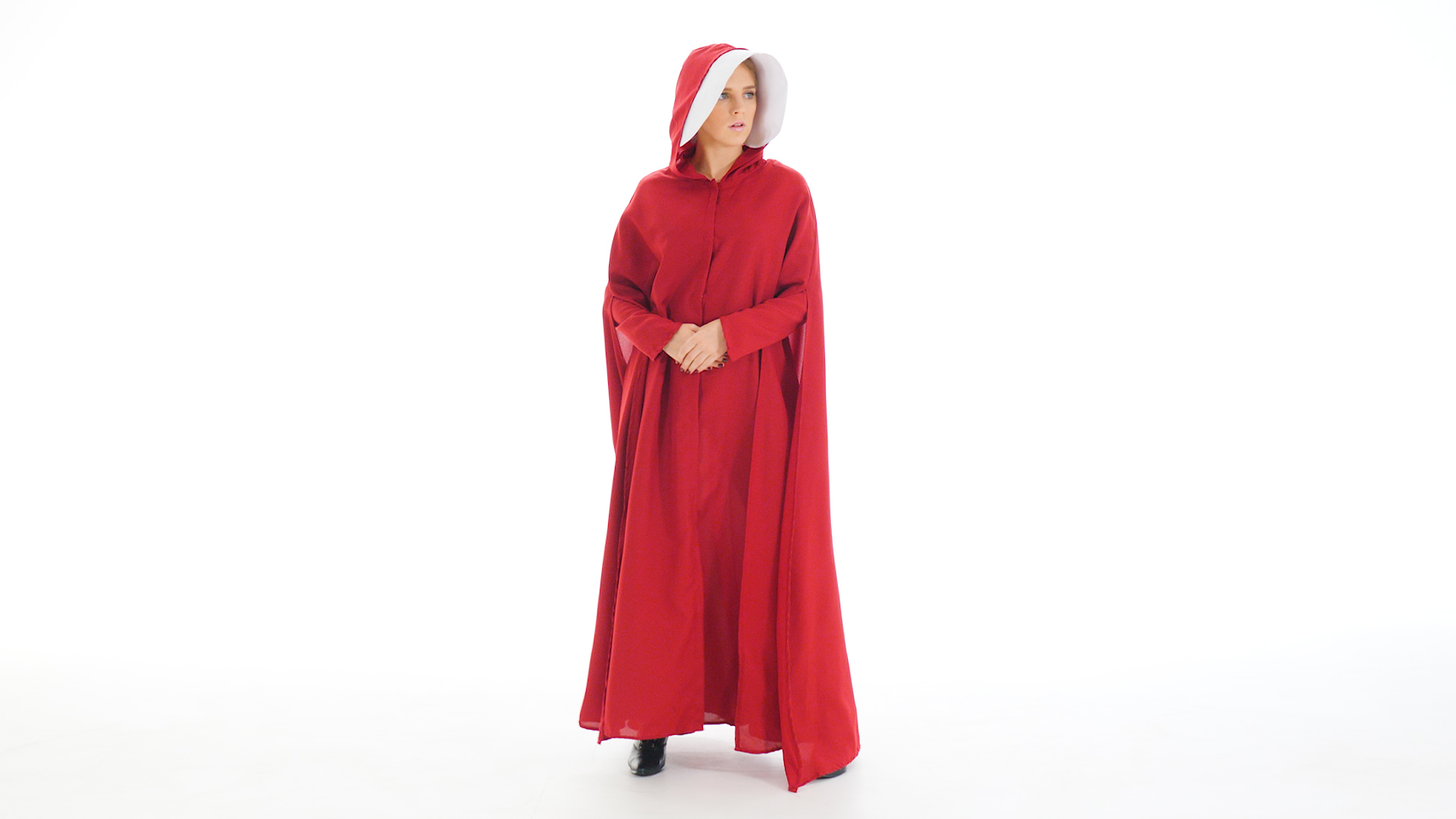 Start a revolution of your own in this Handmaid's Tale Women's Costume! It features the iconic red cloaked dress from the Handmaid's Tale Hulu series.